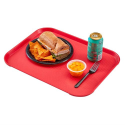 Plateau rectangulaire en polypropylène Fast Food Cambro rouge 41 cm 