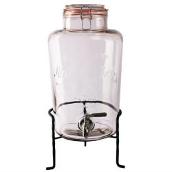 Distributeur d'eau rétro en verre avec socle Olympia 8,5L 