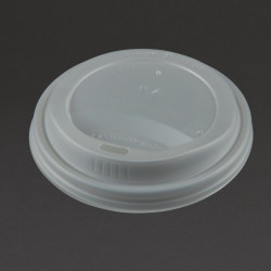 Couvercles compostables pour gobelets boissons chaudes Vegware 34 cl / 45,5 cl (x1000) 
