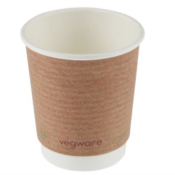 Gobelets boissons chaudes double paroi compostables Vegware 230ml (lot de 500) 