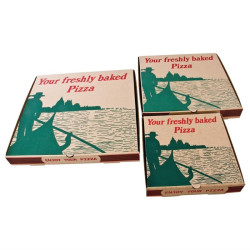 Boîtes à pizza imprimées compostables 237mm (lot de 100) 