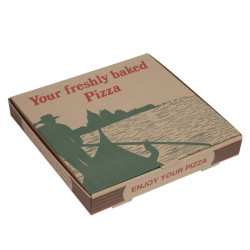 Boîtes à pizza imprimées compostables 311mm (lot de 100) 