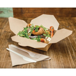 Boîtes alimentaires en carton compostable Vegware N°3 1800ml (lot de 180) 