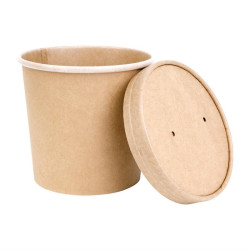 Couvercles en papier pour pots à soupe Fiesta Compostable 118mm FB166 et FB168 (Lot de 500) 
