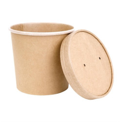 Couvercles en papier pour pots à soupe Fiesta Compostable 118mm FB166 et FB168 (Lot de 500) 
