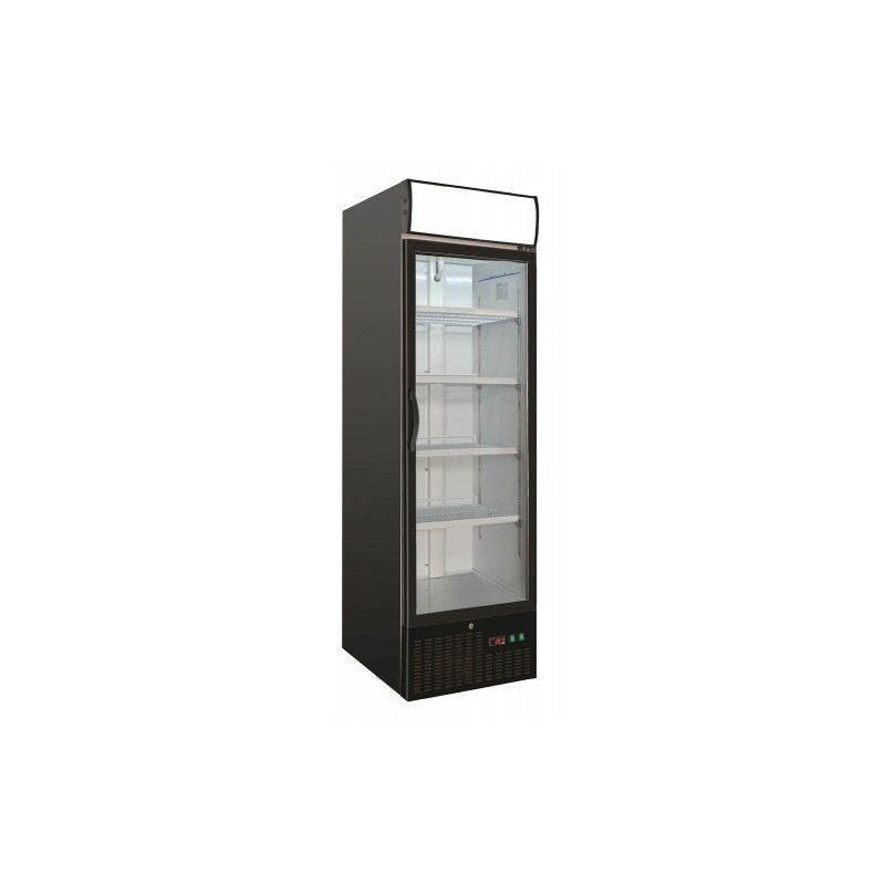 Réfrigérateur noir avec porte en verre- Combisteel